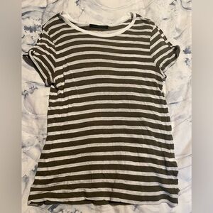 All Saints Olive Striped tee